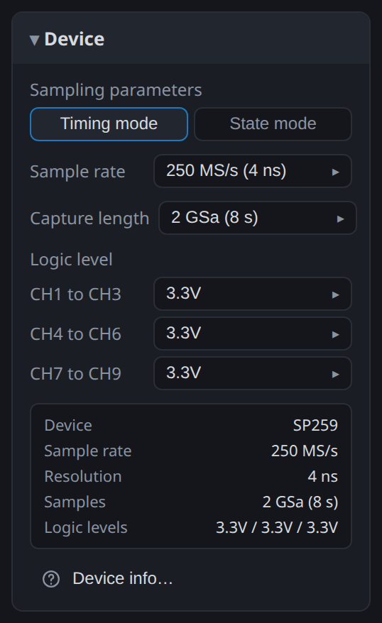 The Device card
